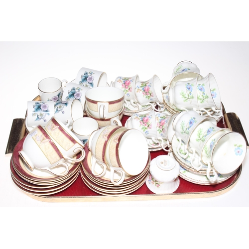 23 - Royal Worcester coffee cans and saucers, Royal Doulton Rosewood and Richmond Blue Poppy teawares, et... 