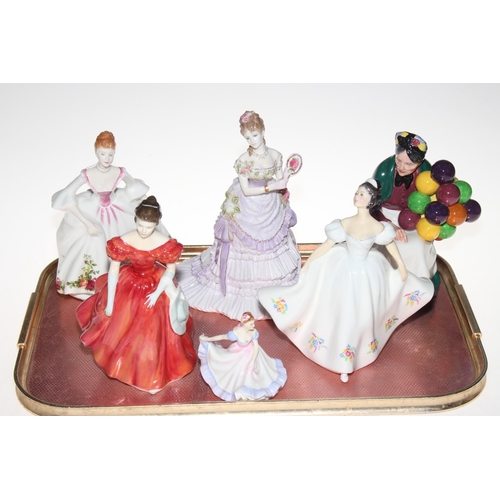 4 - Five Royal Doulton figures and Royal Worcester 'A Royal Presentation' figure (6).