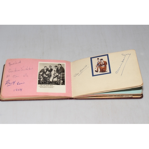 41 - Original football, theatre and stage star autographs in album dating circa 1950's. Depicting: Laurel... 