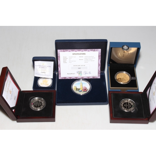 44 - Collection of silver proof coins with COAs inc 2012 Elizabeth Tower 2oz 'Numisproof', HRH Prince Geo... 