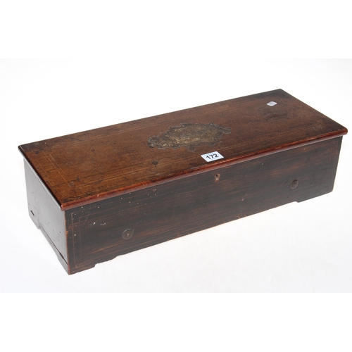 172 - Victorian inlaid mahogany music box.