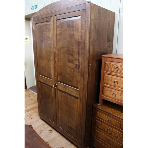 571 - Graham 'Swan Man' Duncalf pair double door wardrobes, similar dressing table and stool, pair three d... 