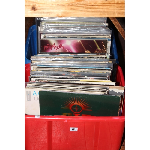 61 - Two boxes of vinyl records.