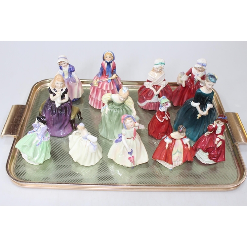 11 - Collection of thirteen small Royal Doulton figures.