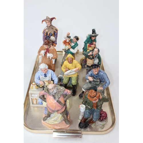 16 - Collection of ten Royal Doulton figures including The Puppet Maker, The Clock Maker and The Jester.