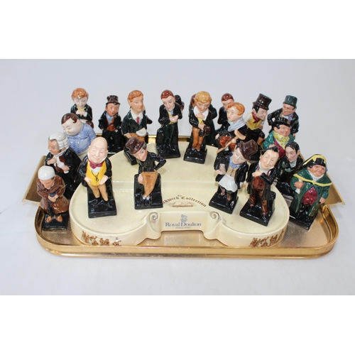 2 - Collection of twenty two Royal Doulton Pickwick and other figures with stand.