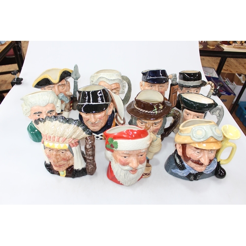 36 - Collection of eleven Royal Doulton character jugs including The Lawyer and Veteran Motorist.