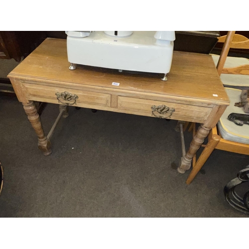 340 - Oak buffet sideboard, gate leg dining table and two drawer side table (3).