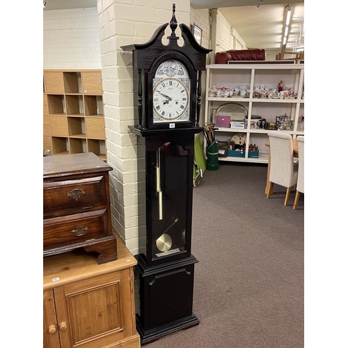 362 - Ebonised double weight longcase clock.