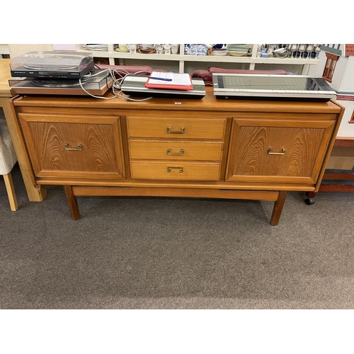 367 - Vintage teak long john sideboard, 78cm by 162.5cm by 44cm.