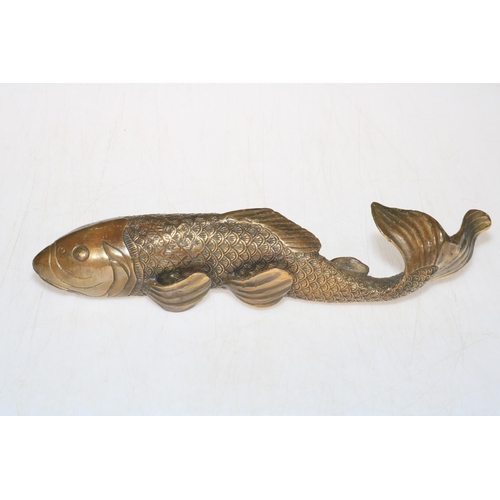 242 - Bronze model carp, 29cm length.