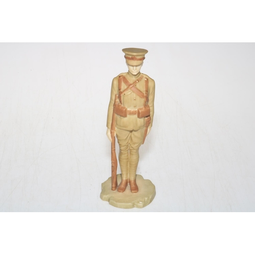 272 - Royal Worcester 1st World War military figure, mark with number 2588 and date code for 1914, 18cm.