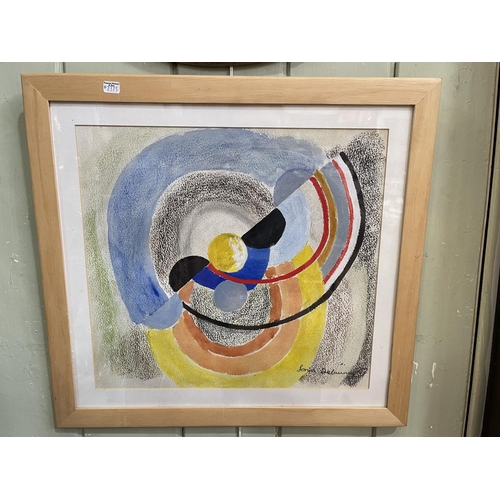 303 - WITHDRAWN

Abstract watercolour bearing the signature Sonia Delaunay, 35cm by 38cm, in glazed frame.