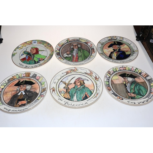 302 - Nine Royal Doulton Series Ware plates.