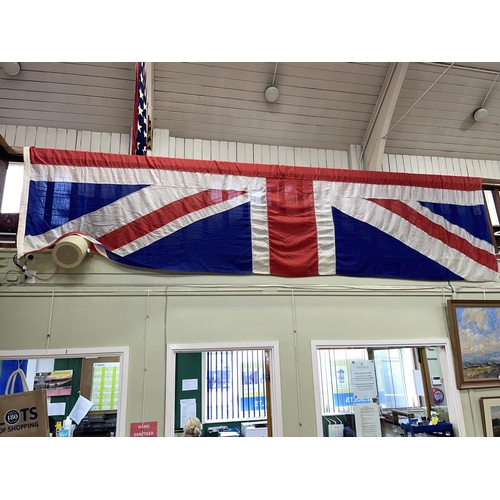 353 - WWII? Union Jack, 14ft by 7.5ft and USA 48 star flag stamped Arthur Smart & Son, London 1945, 12ft b... 