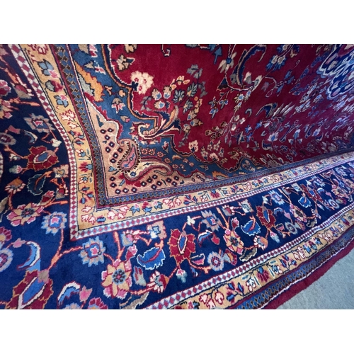 355 - Fine early 20th Century Persian Khorasan carpet, 3.83 by 2.93.