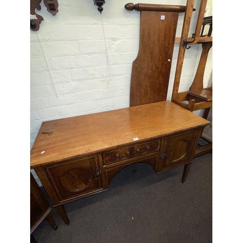 369 - Edwardian inlaid mahogany four door corner display cabinet, Edwardian inlaid mahogany dressing table... 