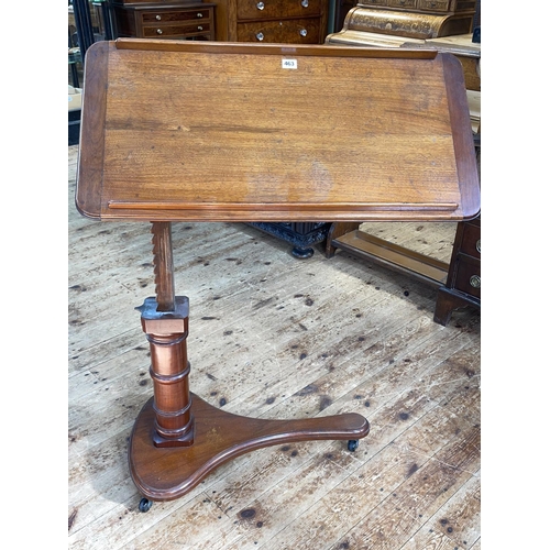 463 - Victorian mahogany adjustable bed table.