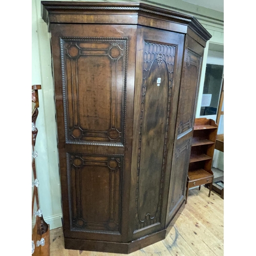 488 - Early 20th Century mahogany two door breakfront wardrobe, 208cm by 158cm by 64cm.