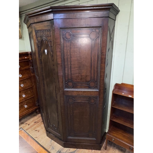 488 - Early 20th Century mahogany two door breakfront wardrobe, 208cm by 158cm by 64cm.