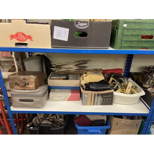 71 - Collection of cameras, brass letter boxes, bathroom taps, croquet accessories, angling equipment etc... 