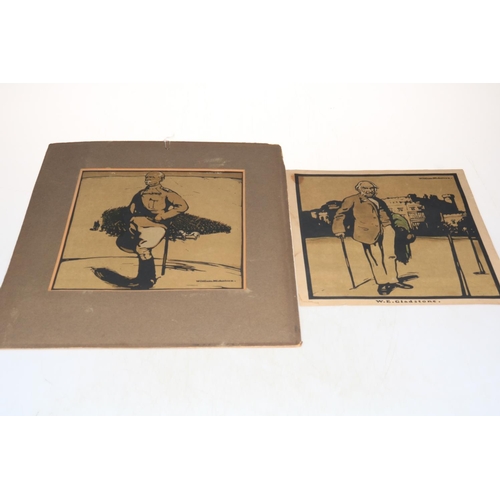 133 - William Nicholson lithographs of Lord Roberts and WE Gladstone.