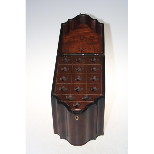 152 - 19th Century mahogany knife box, 36cm high.