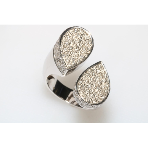 192 - 14 carat white gold fancy cocktail ring, size P.