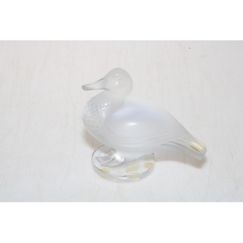 279 - Large Lalique duck, 13cm high.