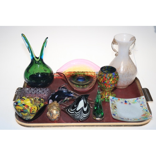 28 - Collection of art glass including vases, dishes, paperweights, etc.