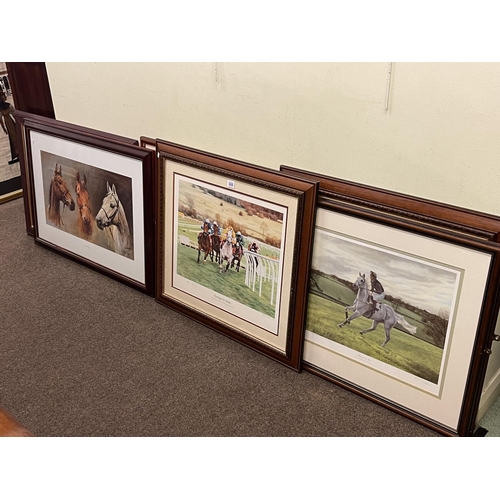 305 - Collection of six framed horse racing prints.