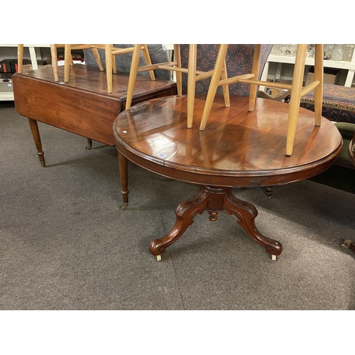 365 - Victorian mahogany Pembroke table and Victorian circular mahogany breakfast table (2).