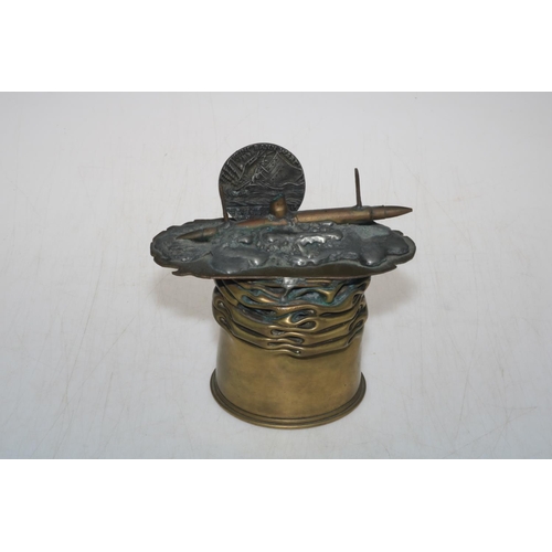 257 - WWI Trench Art Lusitania model.