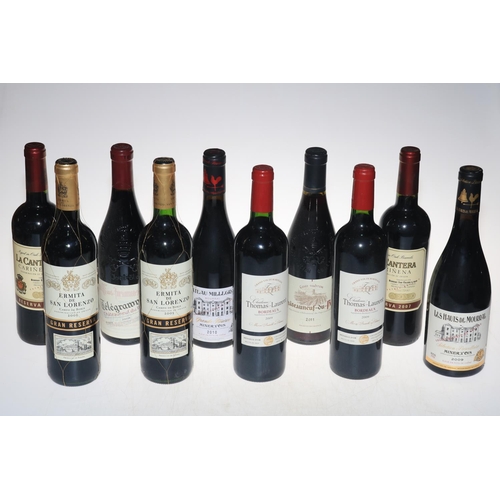 32 - Twenty one bottles of red wine including Chateauneuf Du Pape, La Cantera, Les Hauts De Mourral, etc.