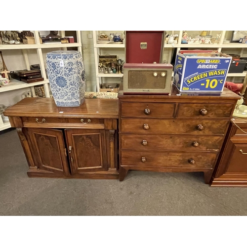 368 - Victorian mahogany chest of two short above three long drawers and Victorian walnut two door side ca... 