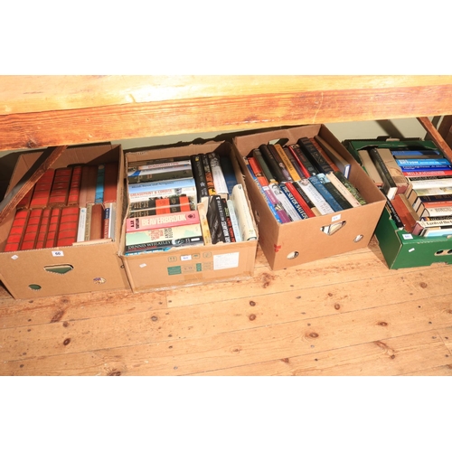 60 - Seven boxes of assorted books, novels, guides, etc.
