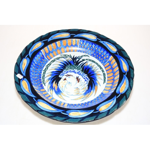 121 - Royal Cauldon Frederick Rhead chicken design charger, 38cm diameter.