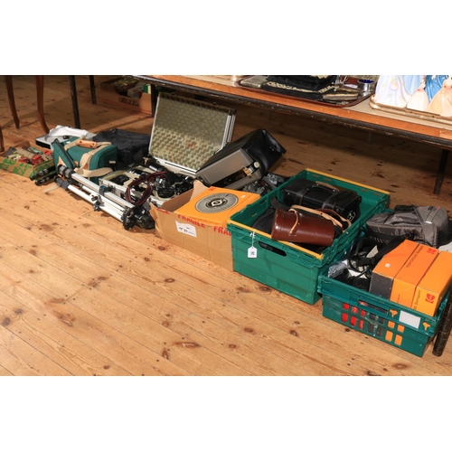 28 - Large collection of photographic equipment including cased Canon F1 camera, lenses and accessories, ... 