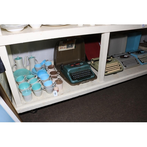 128 - Four typewriters: Imperial, Impex Maria, Olivetti Lettera 82 and Litton Imperial, Poole teawares, et... 