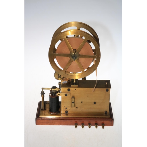 153 - Vintage wind-up telegraph circa 1870 by Hasler, Berne, Switzerland, 35cm high, and a Morse key.