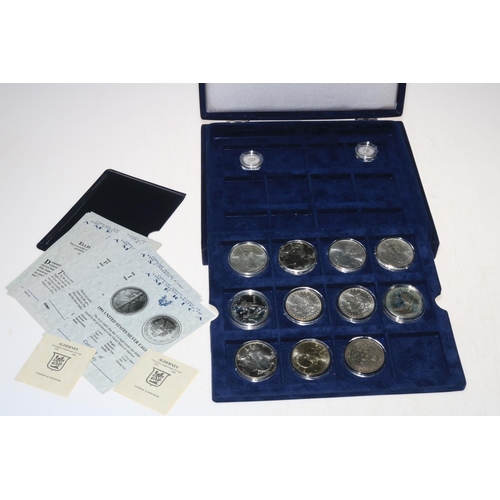 16 - Collection of silver proof coins, some with certificates inc: American Silver Eagles, Morgan dollars... 