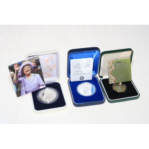 19 - Boxed silver proofs inc: Royal Australian Mint 1oz The Queen Mother 1900 - 2002, Royal Mint DNA Heli... 