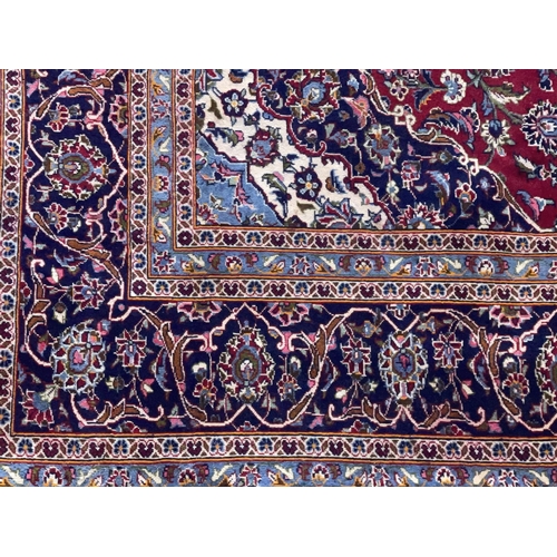 303 - Fine hand knotted Persian Kashan carpet 3.79 by 2.93.