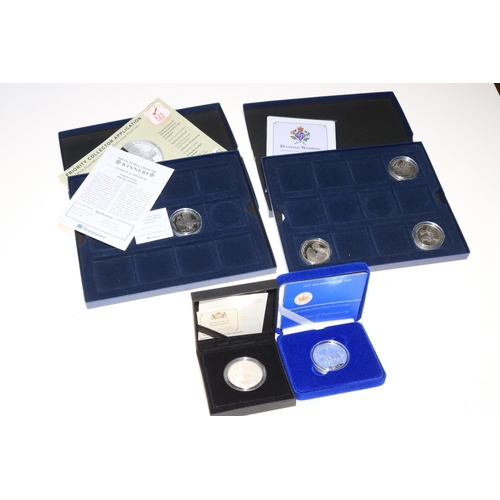 35 - Collection of silver proof coins inc Royal Mint 2002 Golden Jubilee crown, Royal Mint 2017 £5 Piedfo... 