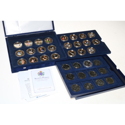 47 - A good large collection of gold plated, silver plated commemorative coins inc USA supersize Liberty ... 