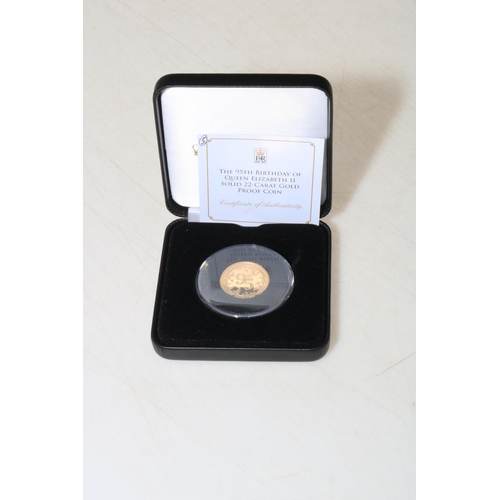 6 - Jubilee Mint - The 95th Birthday of Queen Elizabeth II Solid 22 carat gold proof coin in box with CO... 