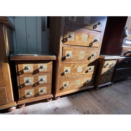 434 - Barker & Stonehouse Flagstone pair three drawer pedestal chest, 65cm by 45.5cm by 45.5cm.