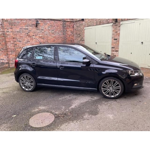 1 - Volkswagen Polo Blue GT five door DSG hatchback petrol car 1395cc in black, Registration Number NU16... 