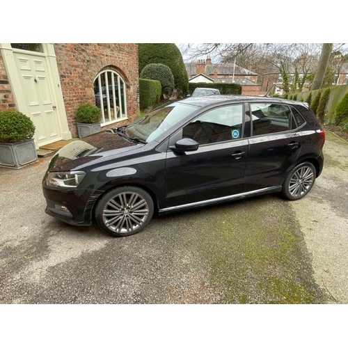 1 - Volkswagen Polo Blue GT five door DSG hatchback petrol car 1395cc in black, Registration Number NU16... 