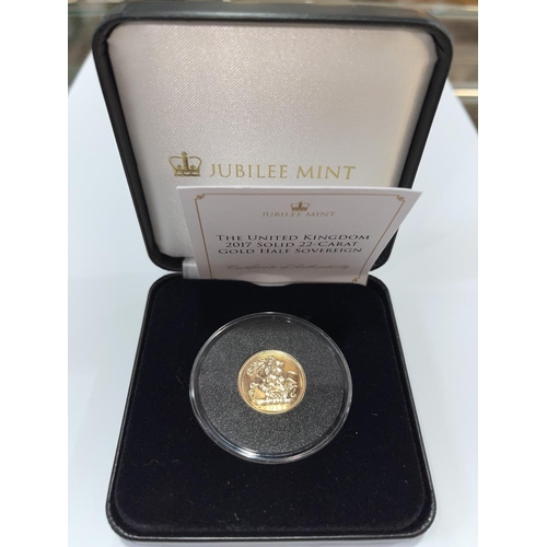 154 - United Kingdom 2017 half sovereign with COA and box.